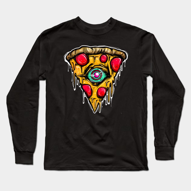 Pizzaminati Long Sleeve T-Shirt by Graffitidesigner